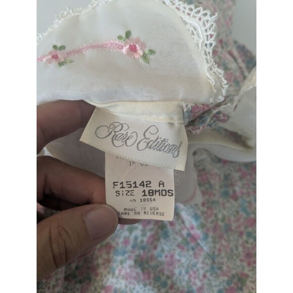 Vintage Baby Girl 18 Month Bubble Romper One Piece Floral USA Made Rare Editions - Picture 6 of 10
